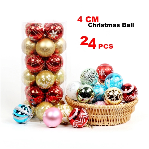 4 CM Colorful Christmas Ball Set Of 24 - Image 1