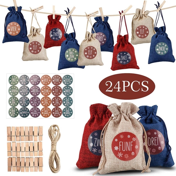 Christmas Gift Bag Set Of 24 with Custom Sticker - Image 1