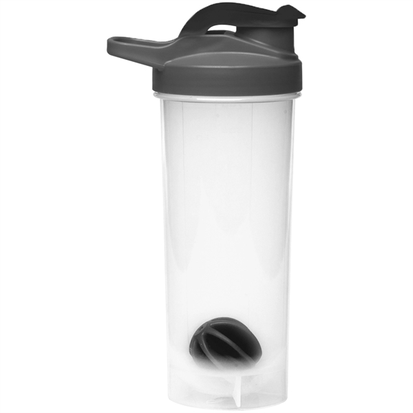 Gym Water Bottles - 24 oz. Shaker Bottle w/ Mixer & Handle - Image 2