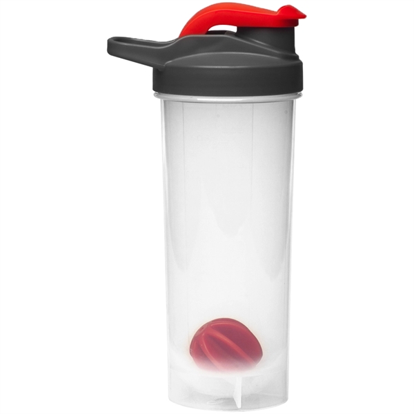Gym Water Bottles - 24 oz. Shaker Bottle w/ Mixer & Handle - Image 6