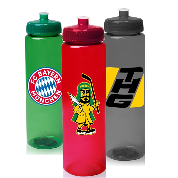 Plastic Drinkware - 32 oz Sports Bottle w/ Custom Logo