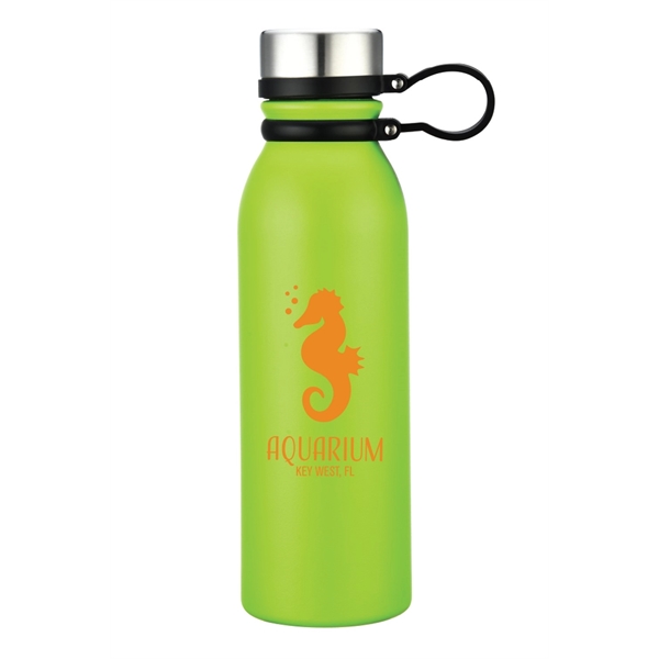Stainless Large Car Cup Holder Bottle with Attached Lid - Image 1