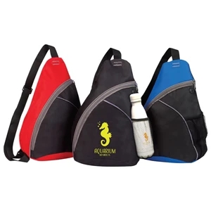 Sling Backpack with Cola Shaped Stainless Water Bottle