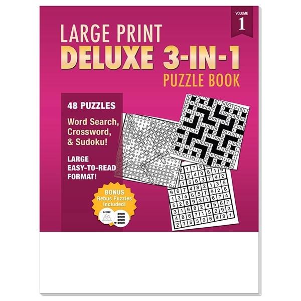 LARGE PRINT Deluxe 3-in-1 Puzzle Book  - Image 2