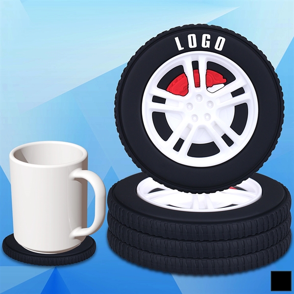 Tire Shaped PVC Coaster - Image 1