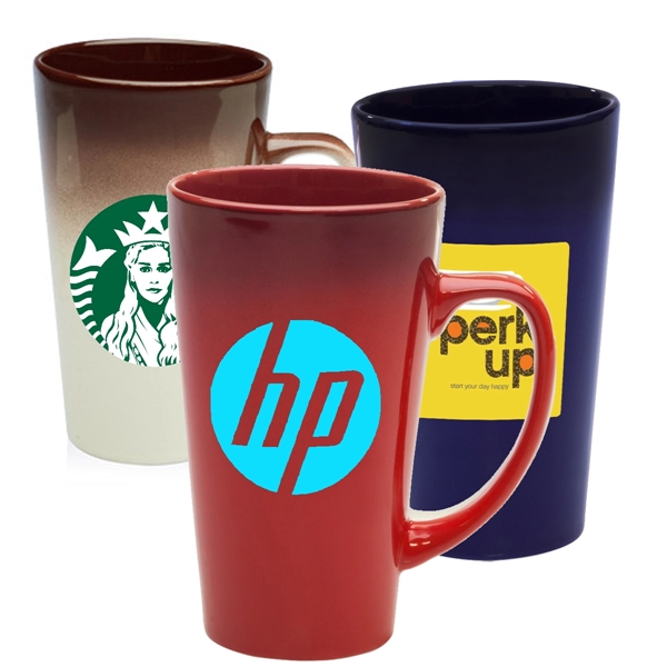 16 oz Gradient Coffee Mug w/ Custom Imprint Cafe Latte Mugs - Image 1