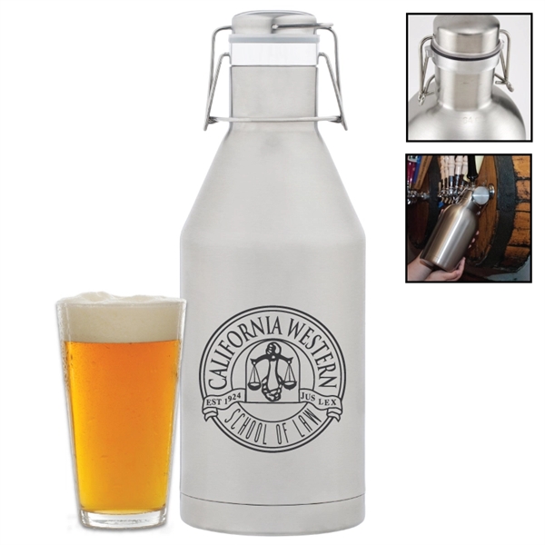 Kegster 64 oz. Double Walled Vacuum Insulated Growler Bottle - Image 1
