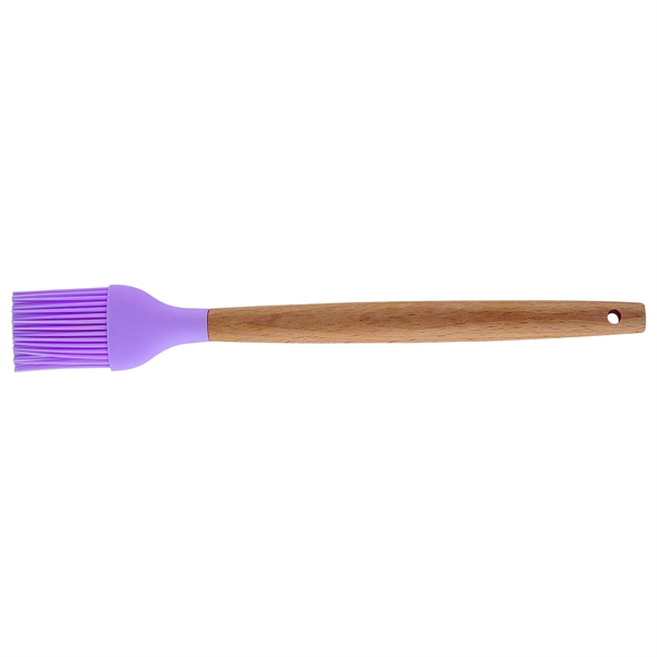 Silicone Kitchen Brush with Wooden Handle, Optional Cooking - Image 2