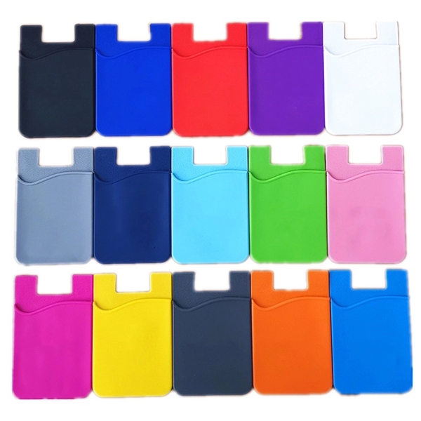 Silicone Phone Wallet. Soft Adhesive Card Holder Sleeve - Image 2
