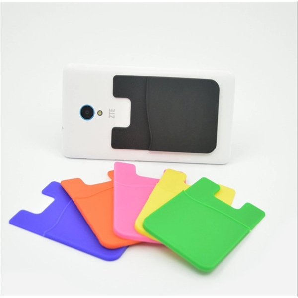 Silicone Phone Wallet. Soft Adhesive Card Holder Sleeve - Image 3