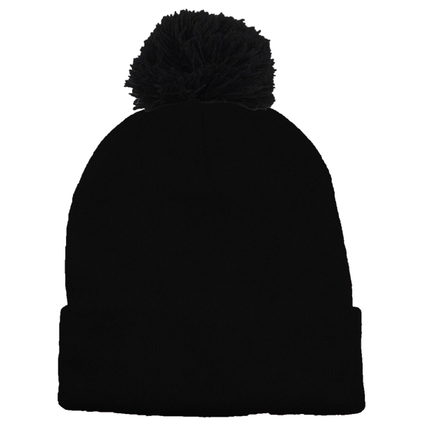 Long Knit Beanie With Pom - Image 2