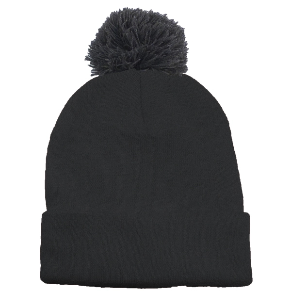 Long Knit Beanie With Pom - Image 3