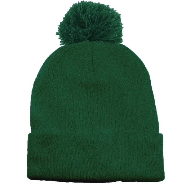 Long Knit Beanie With Pom - Image 4