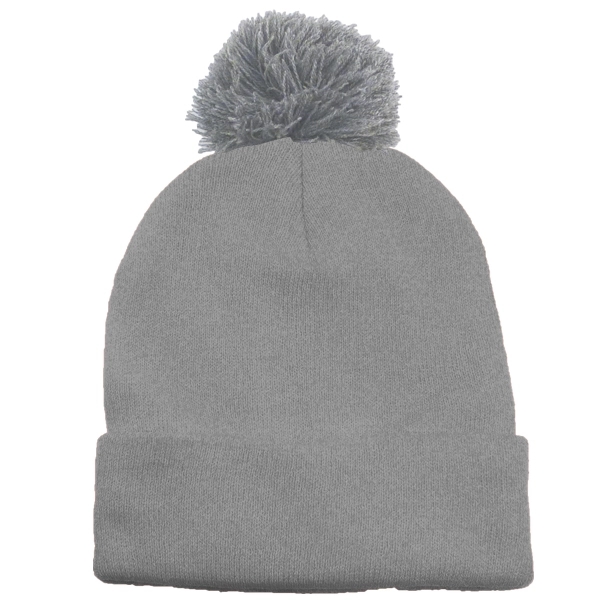 Long Knit Beanie With Pom - Image 6