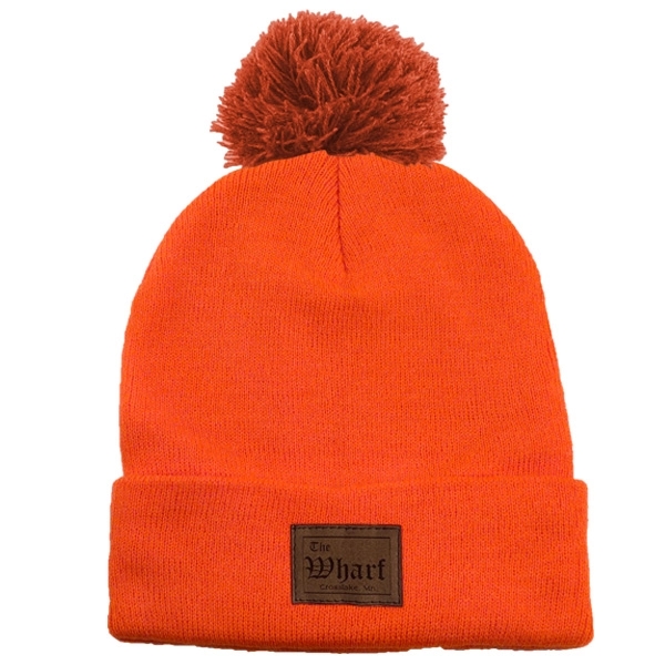 Long Knit Beanie With Pom - Image 1