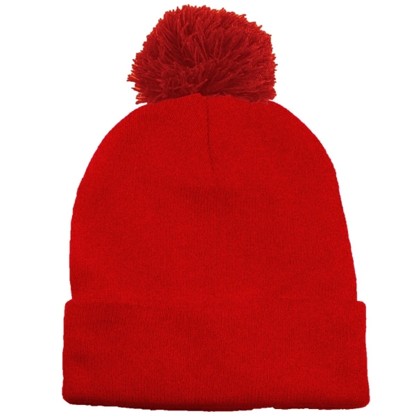 Long Knit Beanie With Pom - Image 10