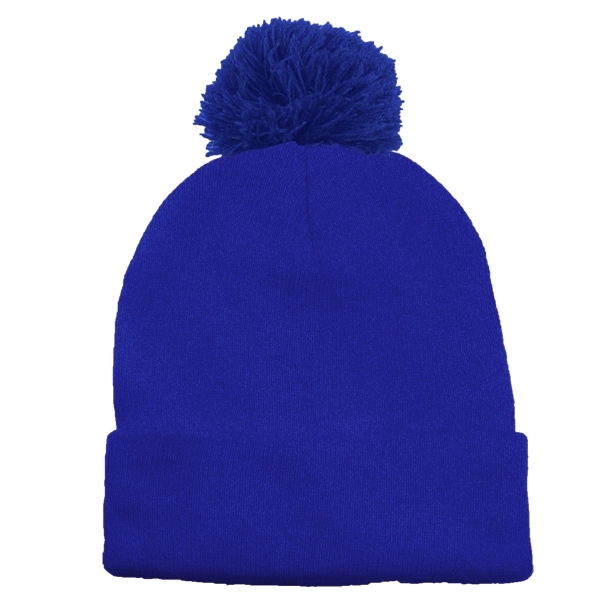Long Knit Beanie With Pom - Image 11