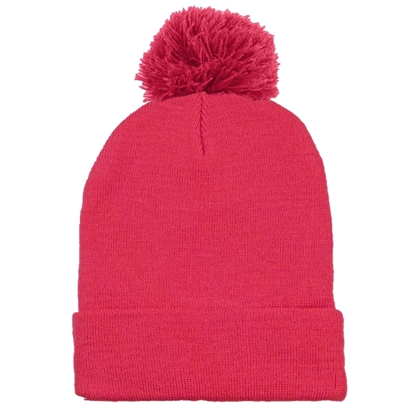 Long Knit Beanie With Pom - Image 12