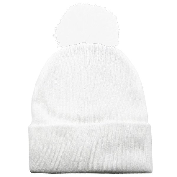 Long Knit Beanie With Pom - Image 13