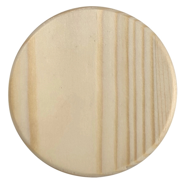 3 1/2'' Wooden Round Shaped Coaster - Image 2