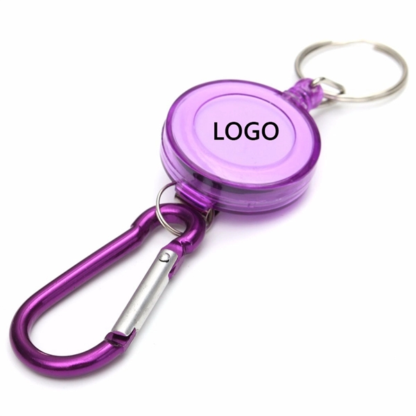 Retractable Keychain Reel with Carabiner - Image 2