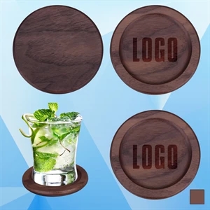 3 5/8'' Wooden Round Shaped Coaster