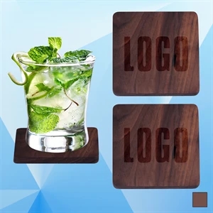 3 1/2'' Wooden Square Shaped Coaster