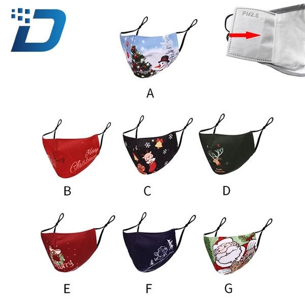 3D-Shape Christmas Face Mask With A Pocket