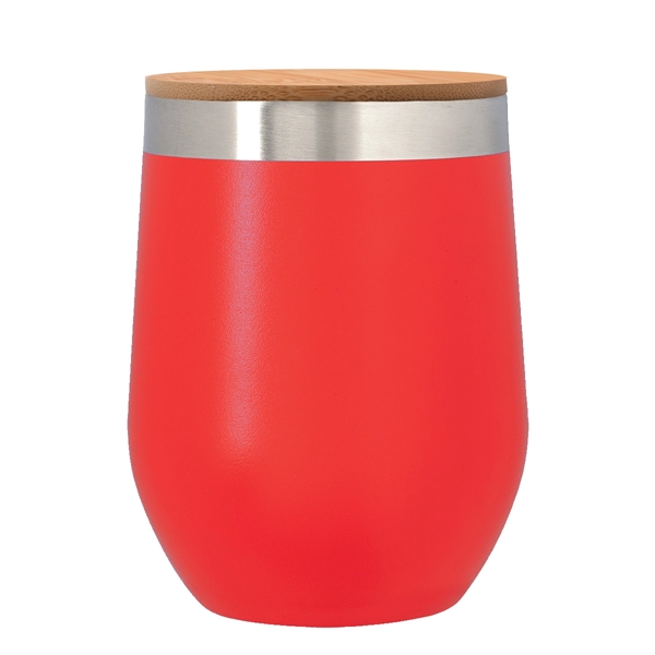 12 Oz. Vinay Stemless Wine Glass With Bamboo Lid - Image 3