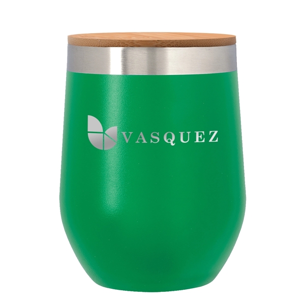 12 Oz. Vinay Stemless Wine Glass With Bamboo Lid - Image 7