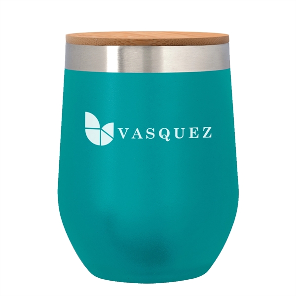 12 Oz. Vinay Stemless Wine Glass With Bamboo Lid - Image 9