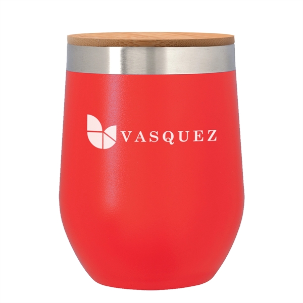 12 Oz. Vinay Stemless Wine Glass With Bamboo Lid - Image 10