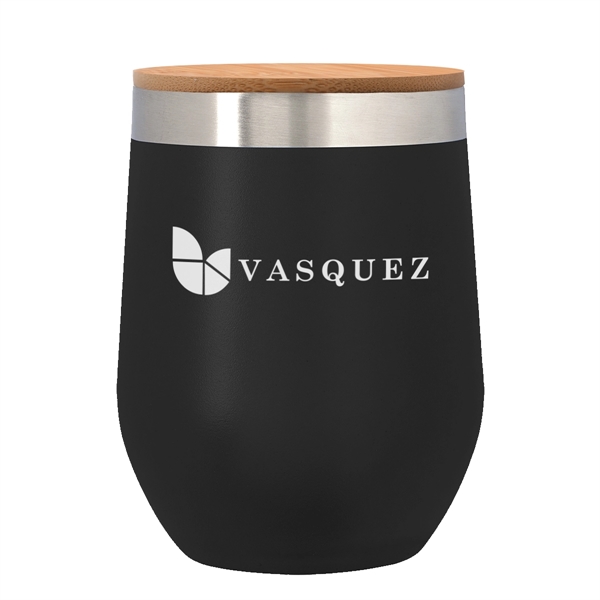 12 Oz. Vinay Stemless Wine Glass With Bamboo Lid - Image 13