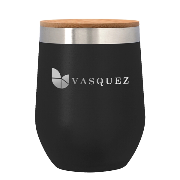 12 Oz. Vinay Stemless Wine Glass With Bamboo Lid - Image 14
