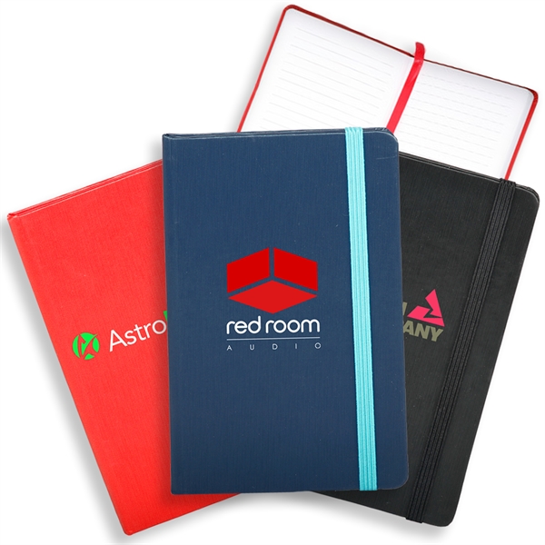 Hardcover Notebooks w/ Matching Color Elastic Band Notepad - Image 1