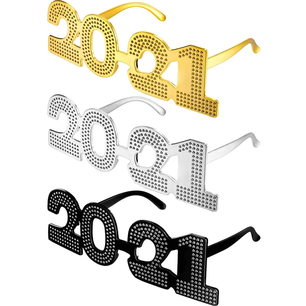 Novelty 2021 Beaded New Year Promotional Sunglasses - Image 1