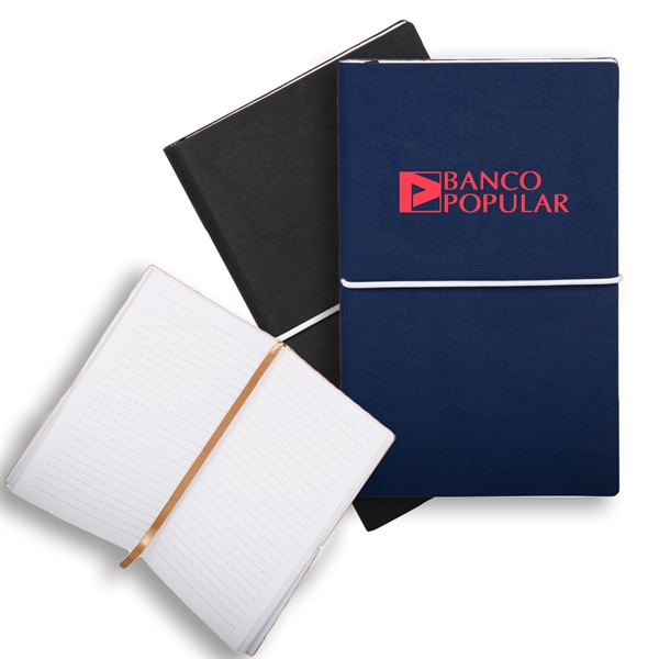 Softcover Notebook w/ Custom Imprint & Elastic Closing Band - Image 1