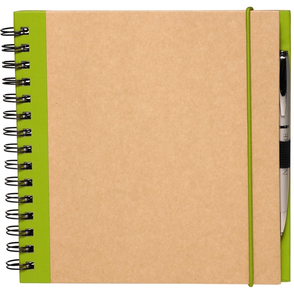 Recycled Spiral Notebooks w/ Elastic Band and Pen Loop - Image 3