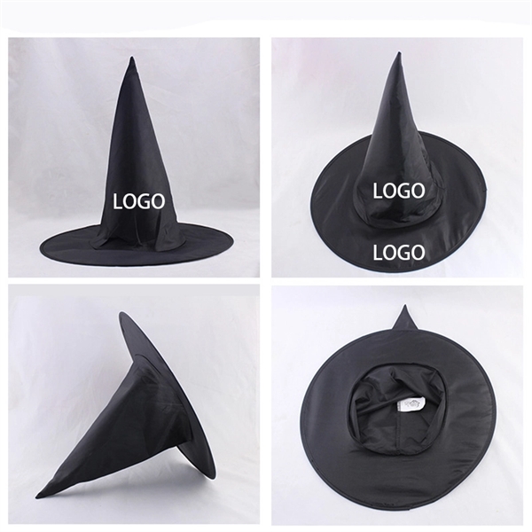 Black Halloween Witch Hat Party Hat - Image 1