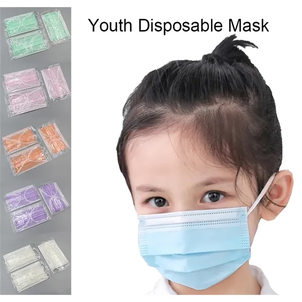3-Ply Youth Multi-color Disposable Protective Face Mask - Image 1