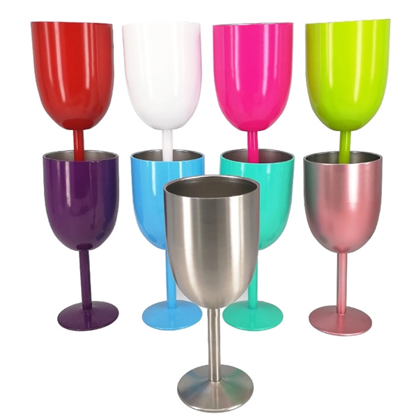 10oz Stainless Steel Wine Glass     - Image 1