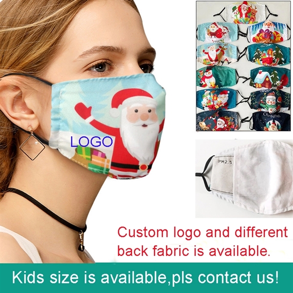Christmas 3-Ply Cotton Mask with Filter - Image 1