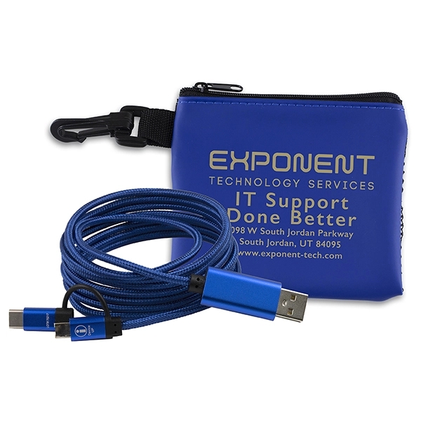 TechMesh Wired Mobile Tech Charging Cable Kit in Mesh Pouch - Image 2