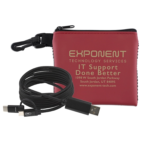TechMesh Wired Mobile Tech Charging Cable Kit in Mesh Pouch - Image 3