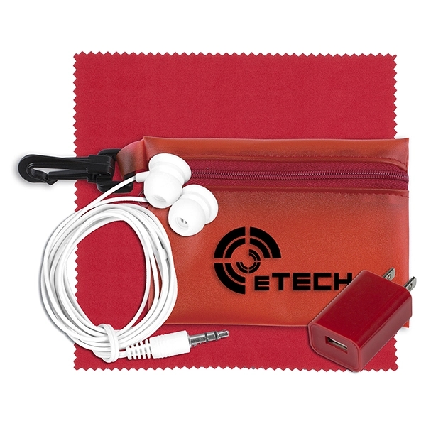 Mobile Tech Accessory Kit in Translucent Zipper Pouch - Image 5