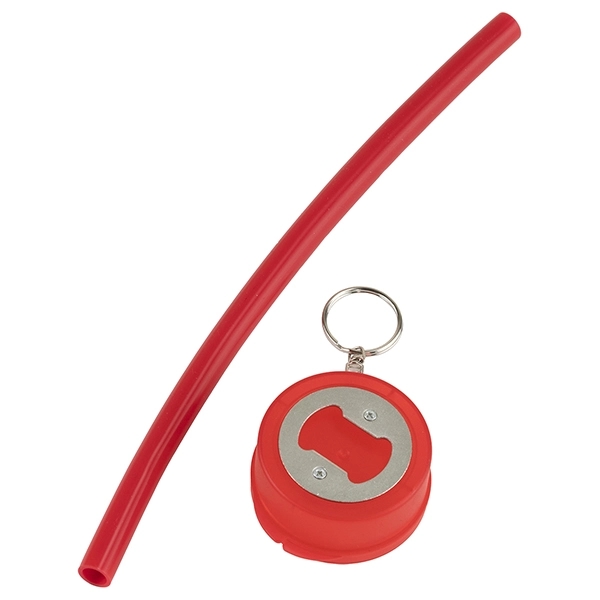 10" Reusable Silicone straw in Bottle opener case - Image 14