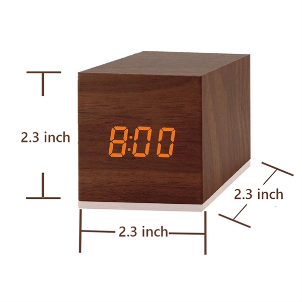Cube Wood Style Digital Alarm Clock - Image 4