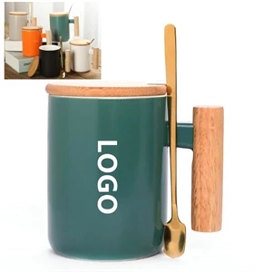 Ceramic Mug with Wooden Handle