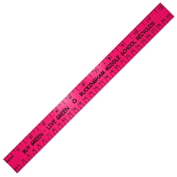 12" Fluorescent Wood Ruler - English & Metric Scale - Image 7