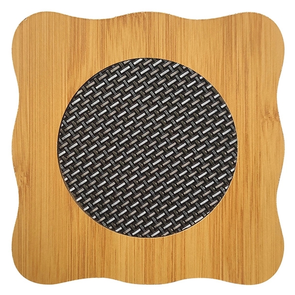 5 7/8'' Wooden and Metal Coaster - Image 2